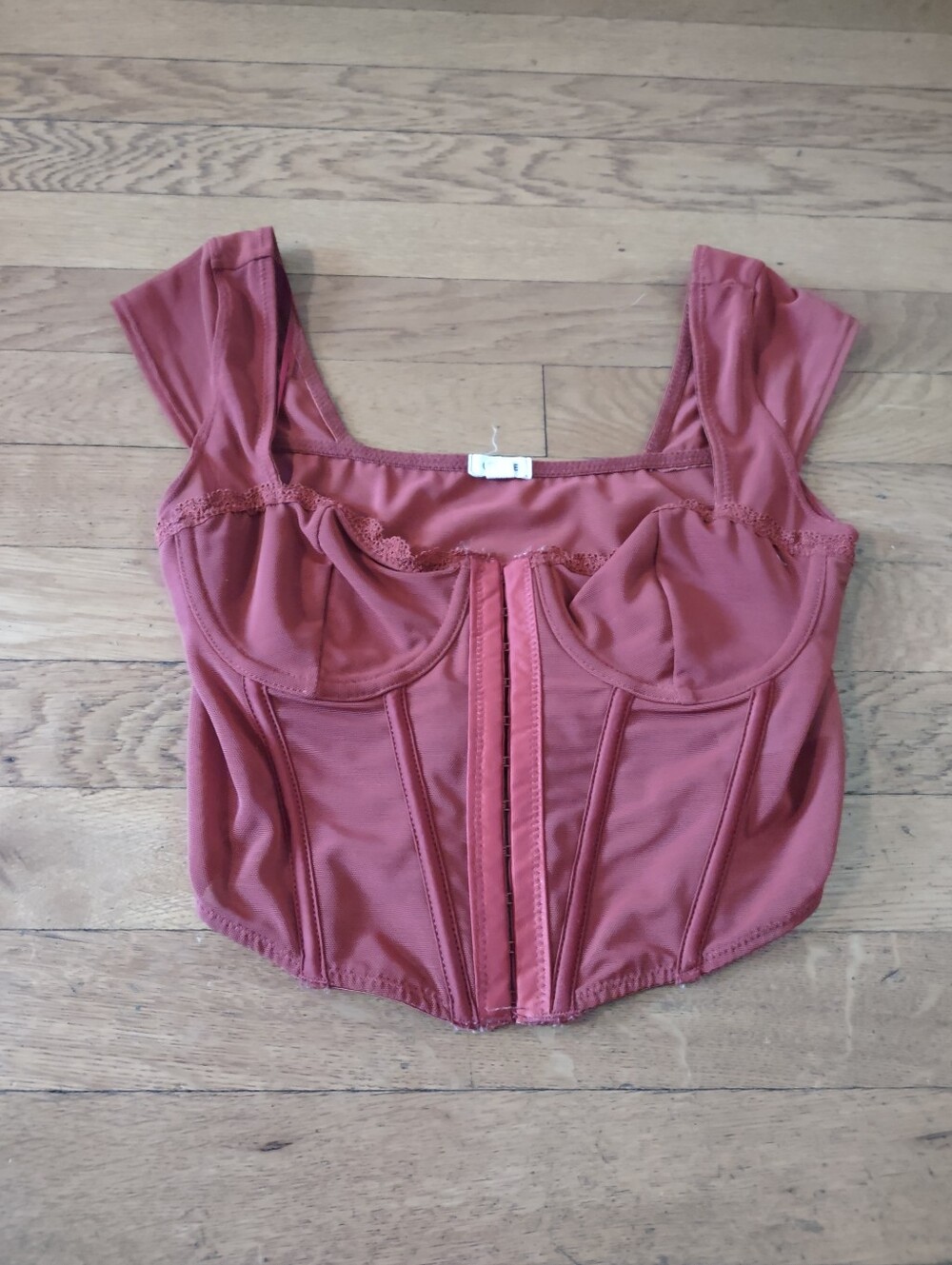 red sexy bustier corset top from garage size small goth festival coquette